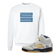 Dusk and Dawn 5s Crewneck Sweatshirt | Double Line 23, White