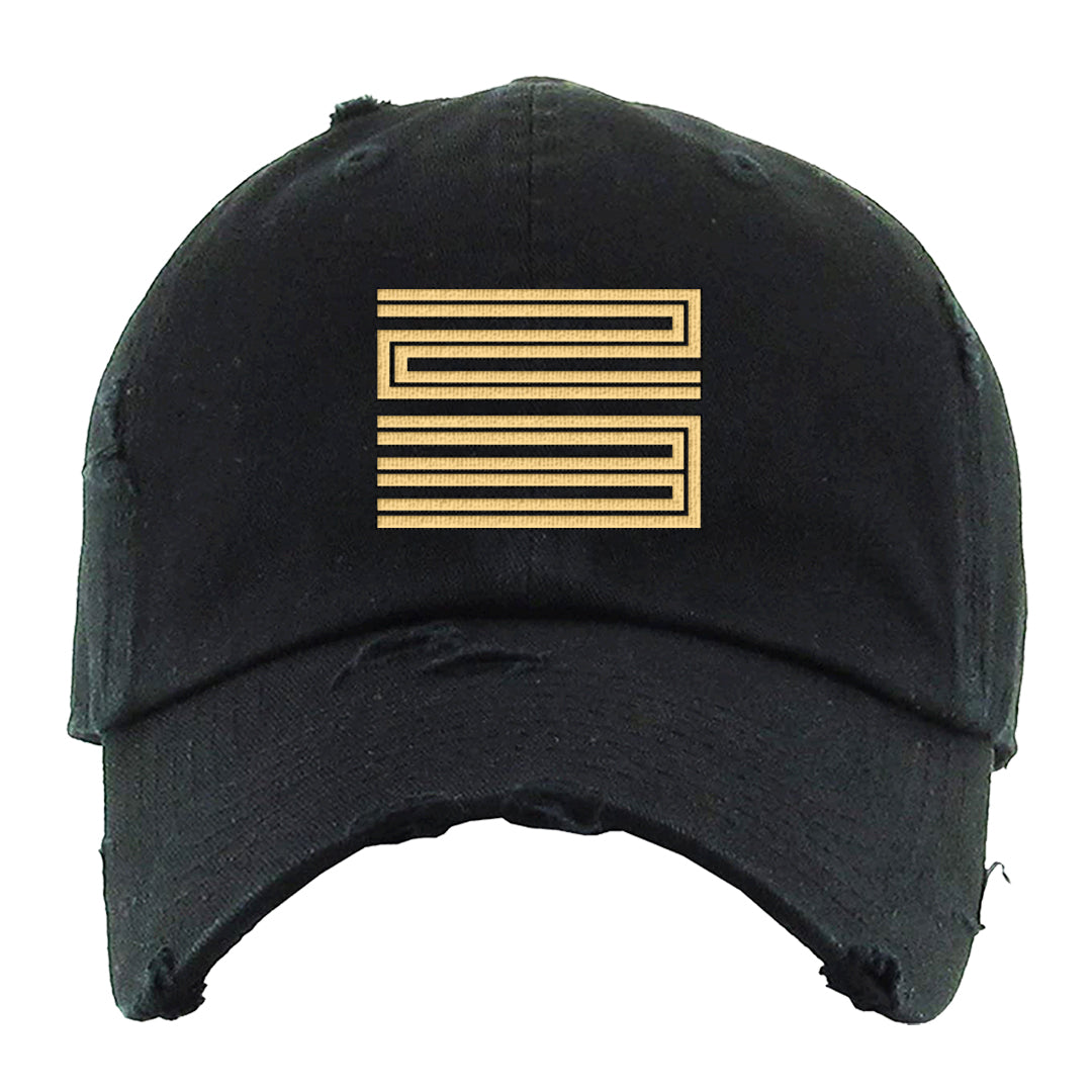 Dusk and Dawn 5s Distressed Dad Hat | Double Line 23, Black
