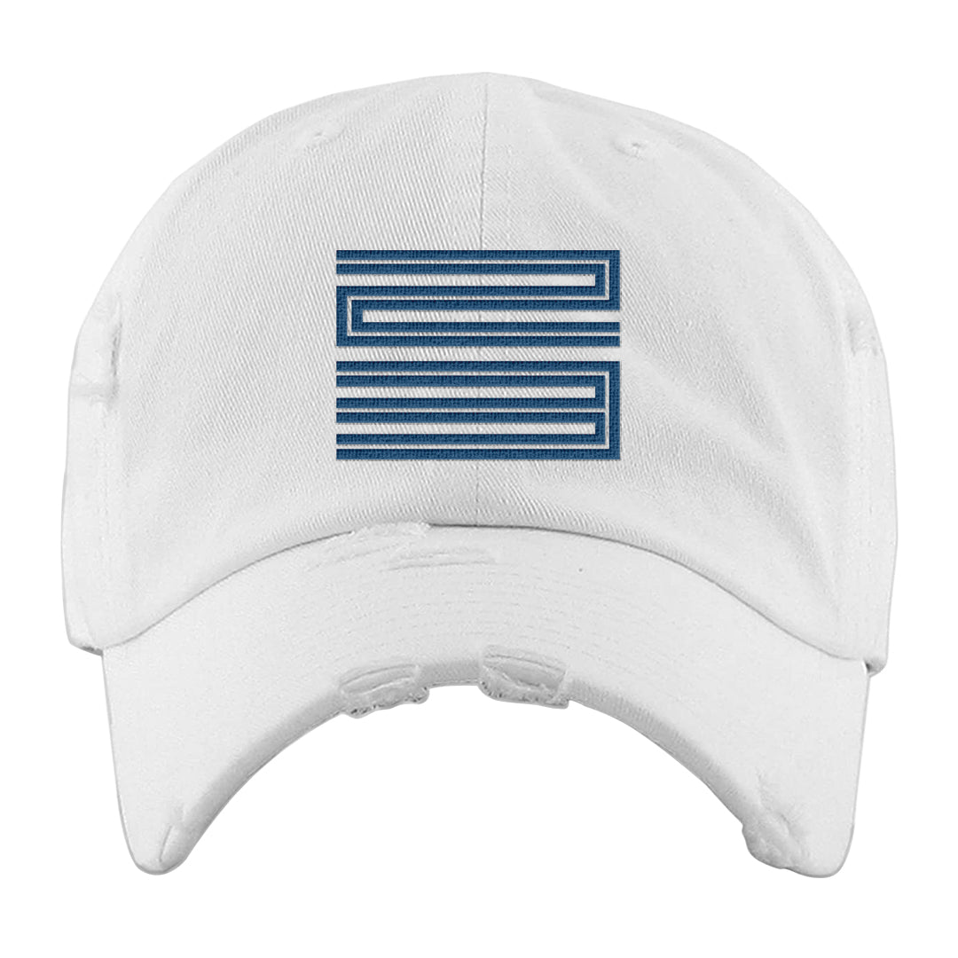 Dusk and Dawn 5s Distressed Dad Hat | Double Line 23, White