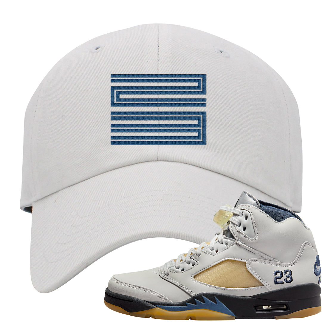 Dusk and Dawn 5s Dad Hat | Double Line 23, White