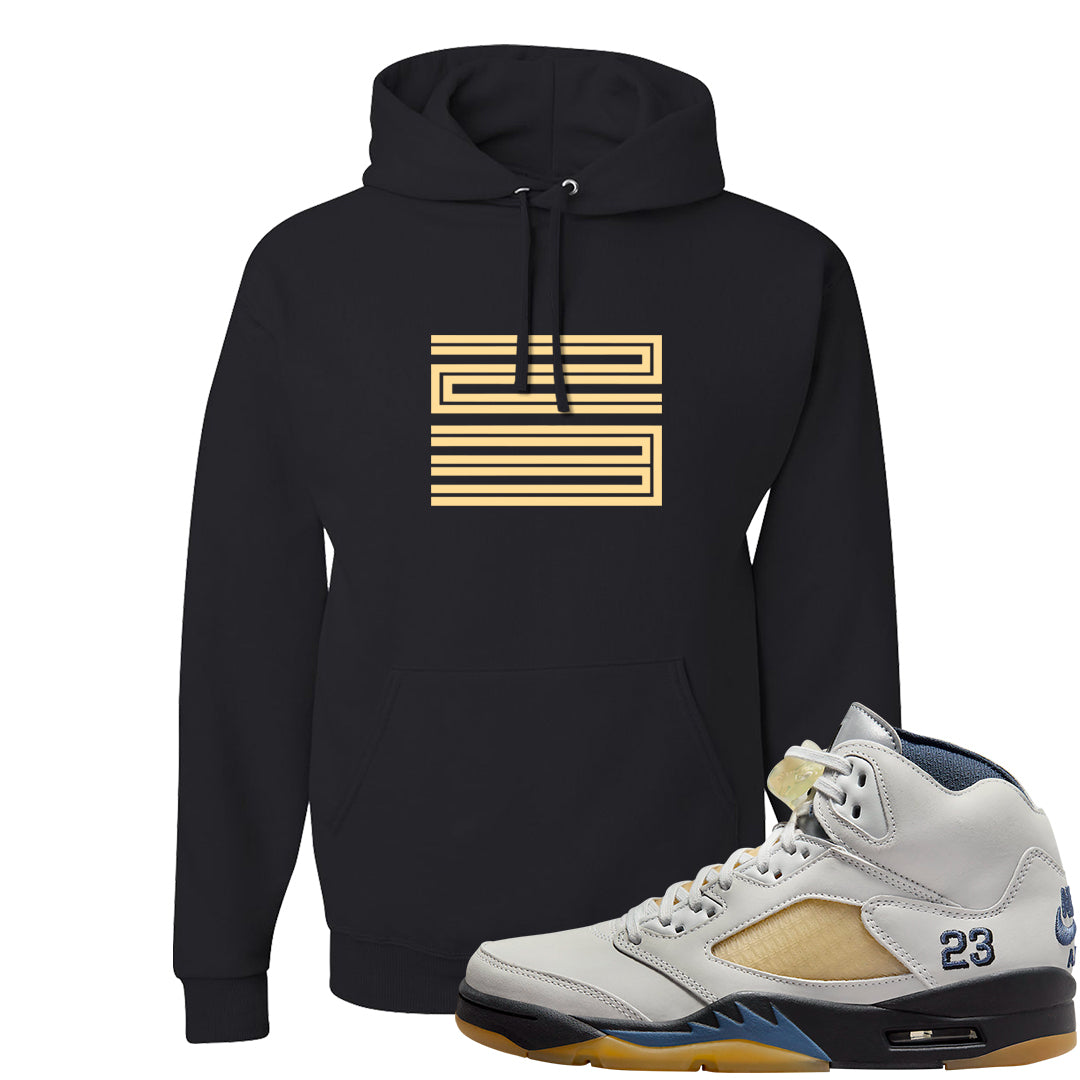 Dusk and Dawn 5s Hoodie | Double Line 23, Black