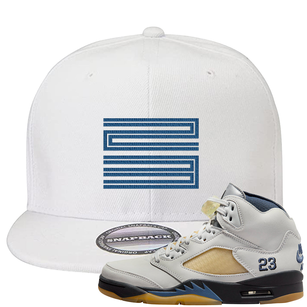 Dusk and Dawn 5s Snapback Hat | Double Line 23, White