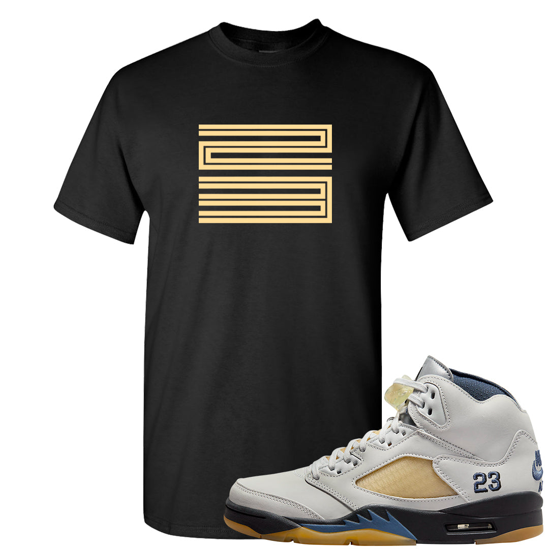 Dusk and Dawn 5s T Shirt | Double Line 23, Black