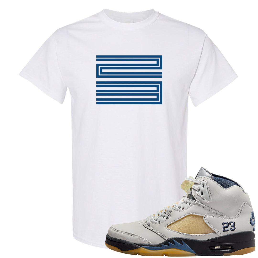 Dusk and Dawn 5s T Shirt | Double Line 23, White