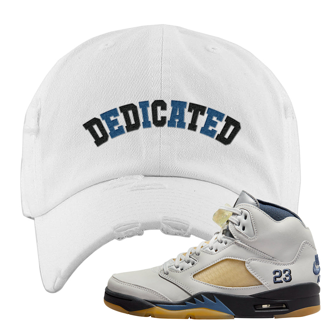 Dusk and Dawn 5s Distressed Dad Hat | Dedicated, White