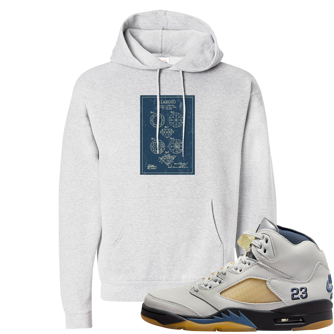 Dusk and Dawn 5s Hoodie | Diamond Patent Sketch, Ash