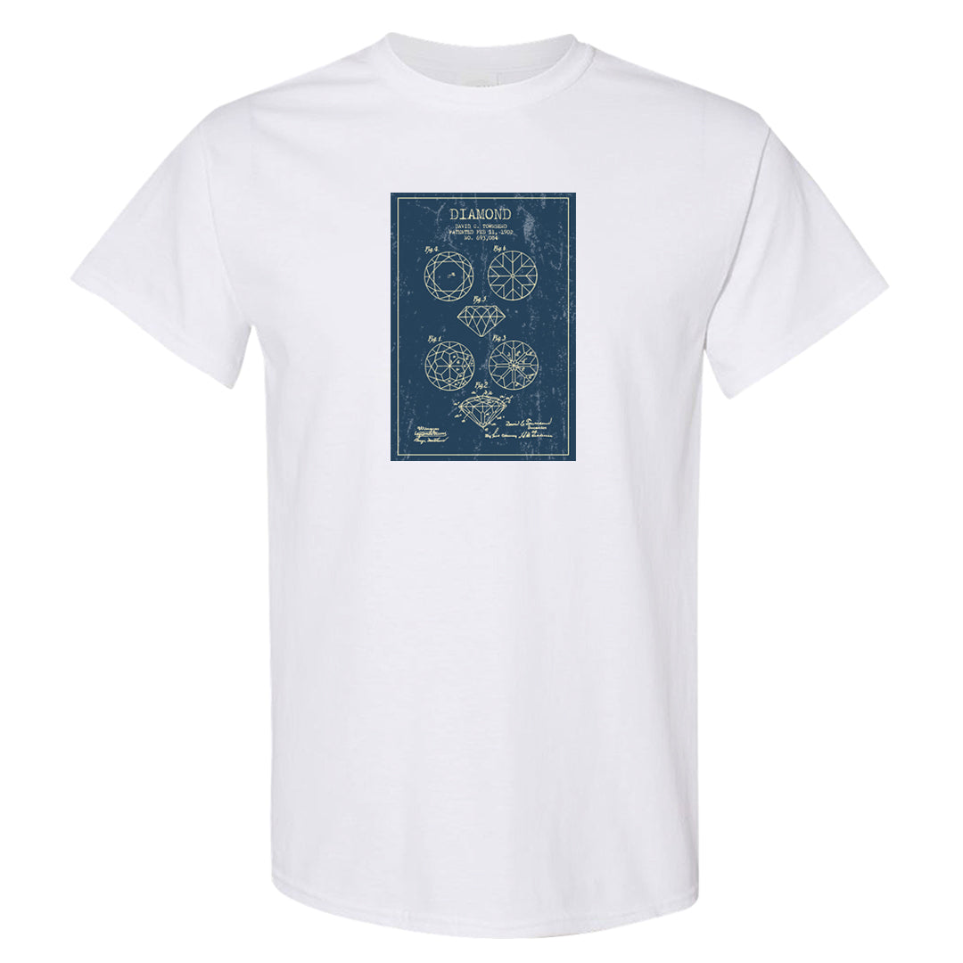 Dusk and Dawn 5s T Shirt | Diamond Patent Sketch, White