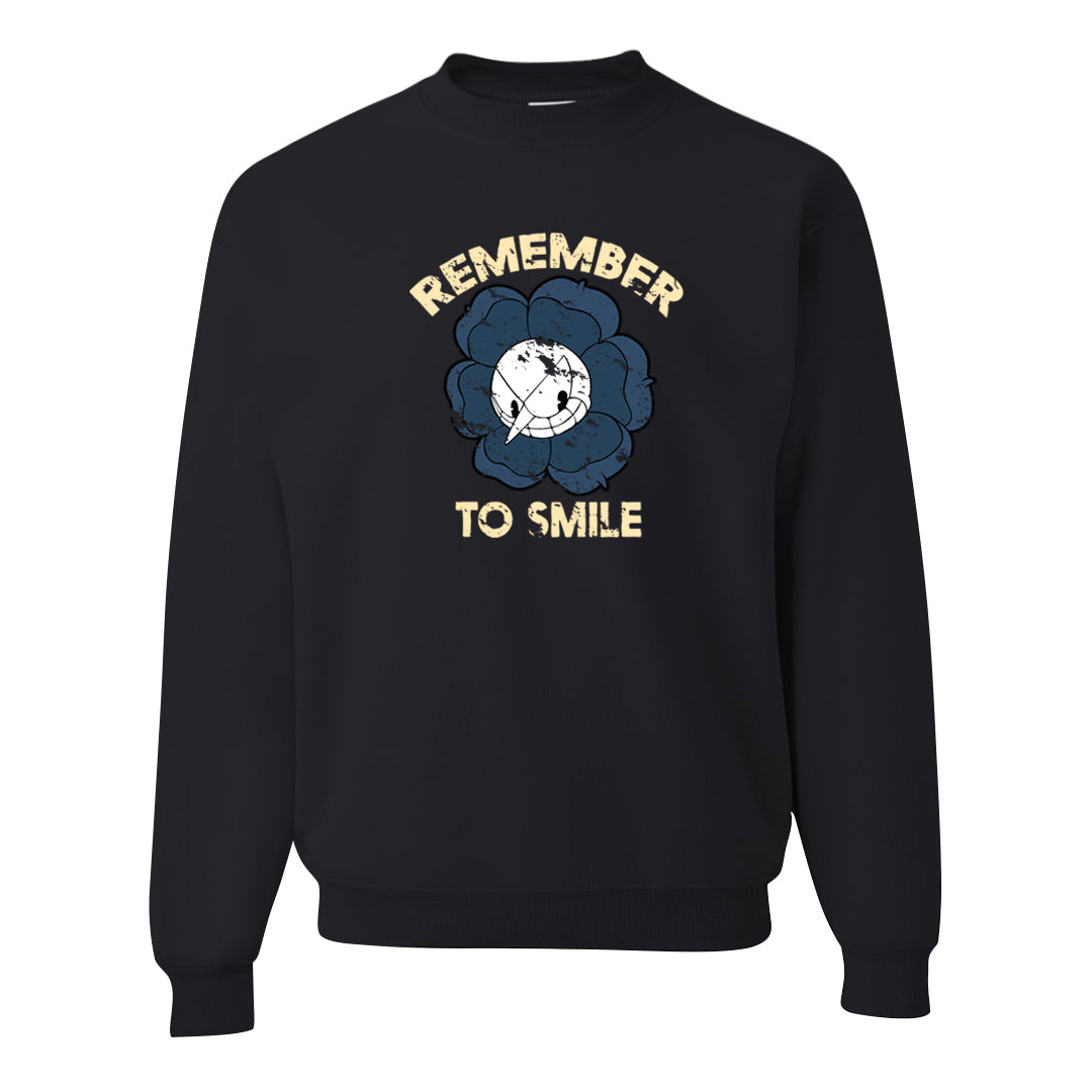 Dusk and Dawn 5s Crewneck Sweatshirt | Remember To Smile, Black