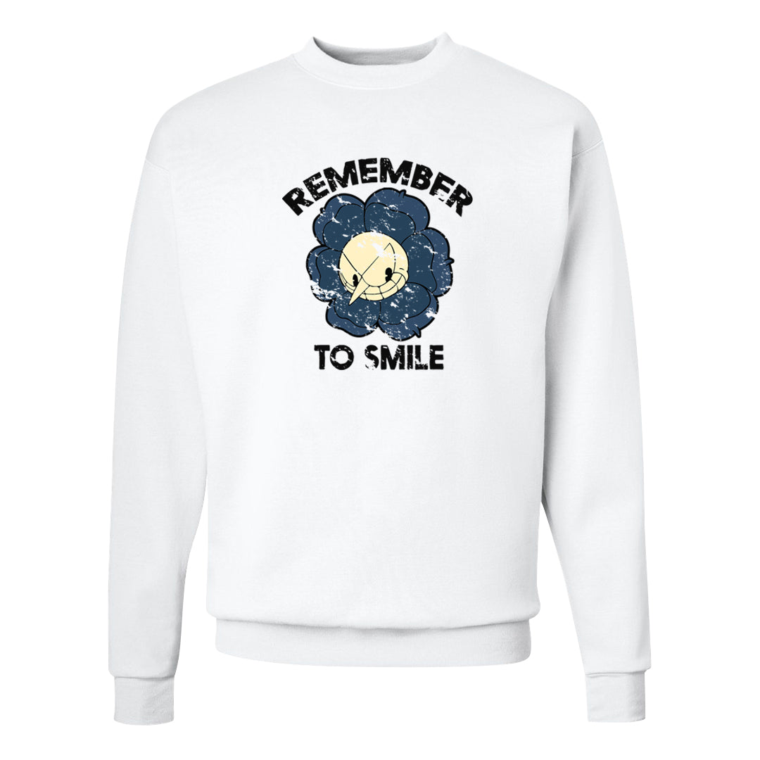 Dusk and Dawn 5s Crewneck Sweatshirt | Remember To Smile, White