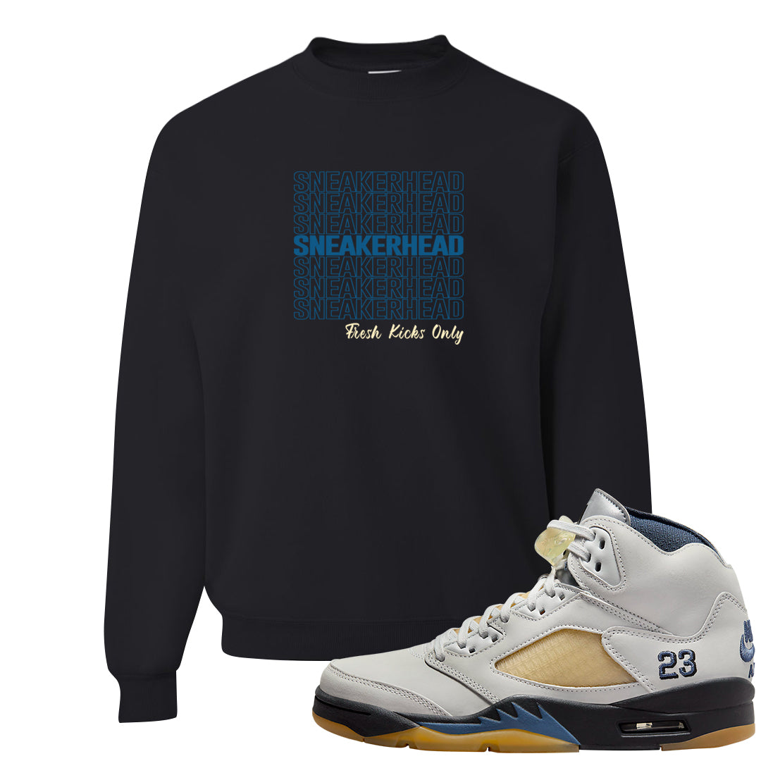 Dusk and Dawn 5s Crewneck Sweatshirt | Thank You Sneakers, Black