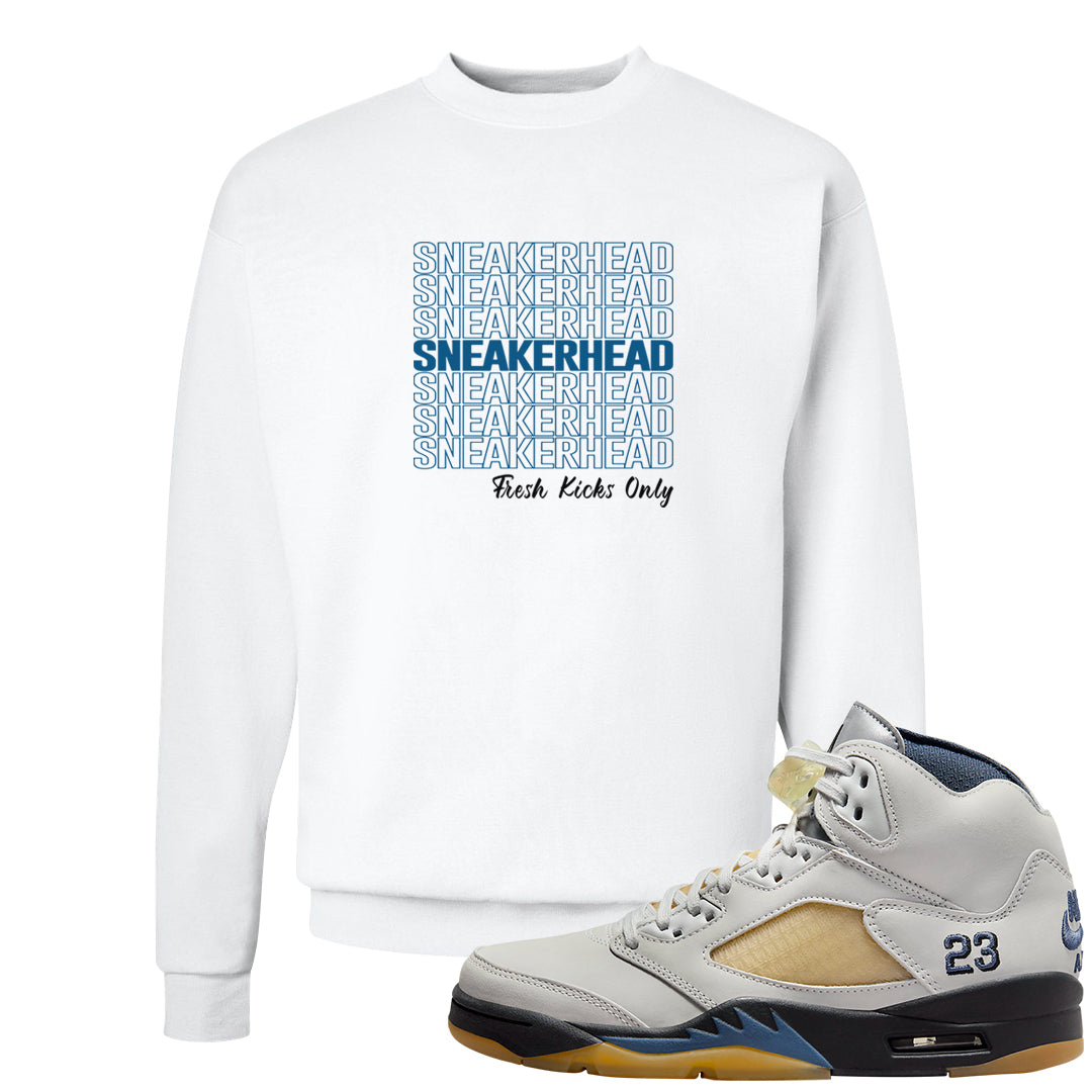Dusk and Dawn 5s Crewneck Sweatshirt | Thank You Sneakers, White