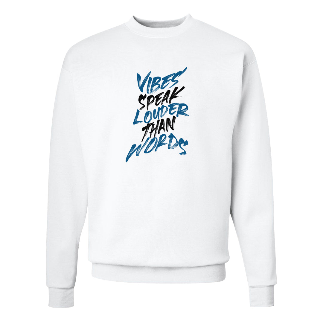 Dusk and Dawn 5s Crewneck Sweatshirt | Vibes Speak Louder Than Words, White