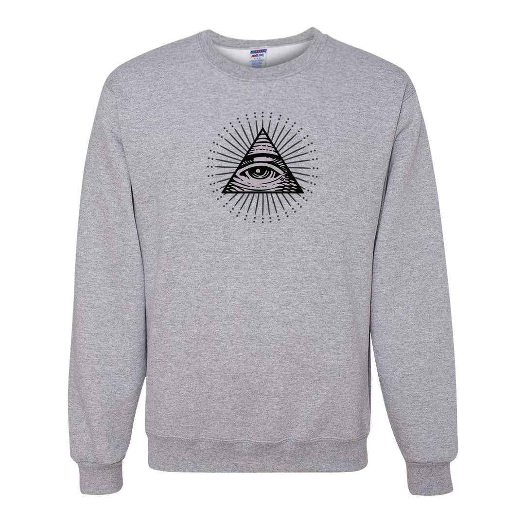 Indigo Haze 5s Crewneck Sweatshirt | All Seeing Eye, Ash