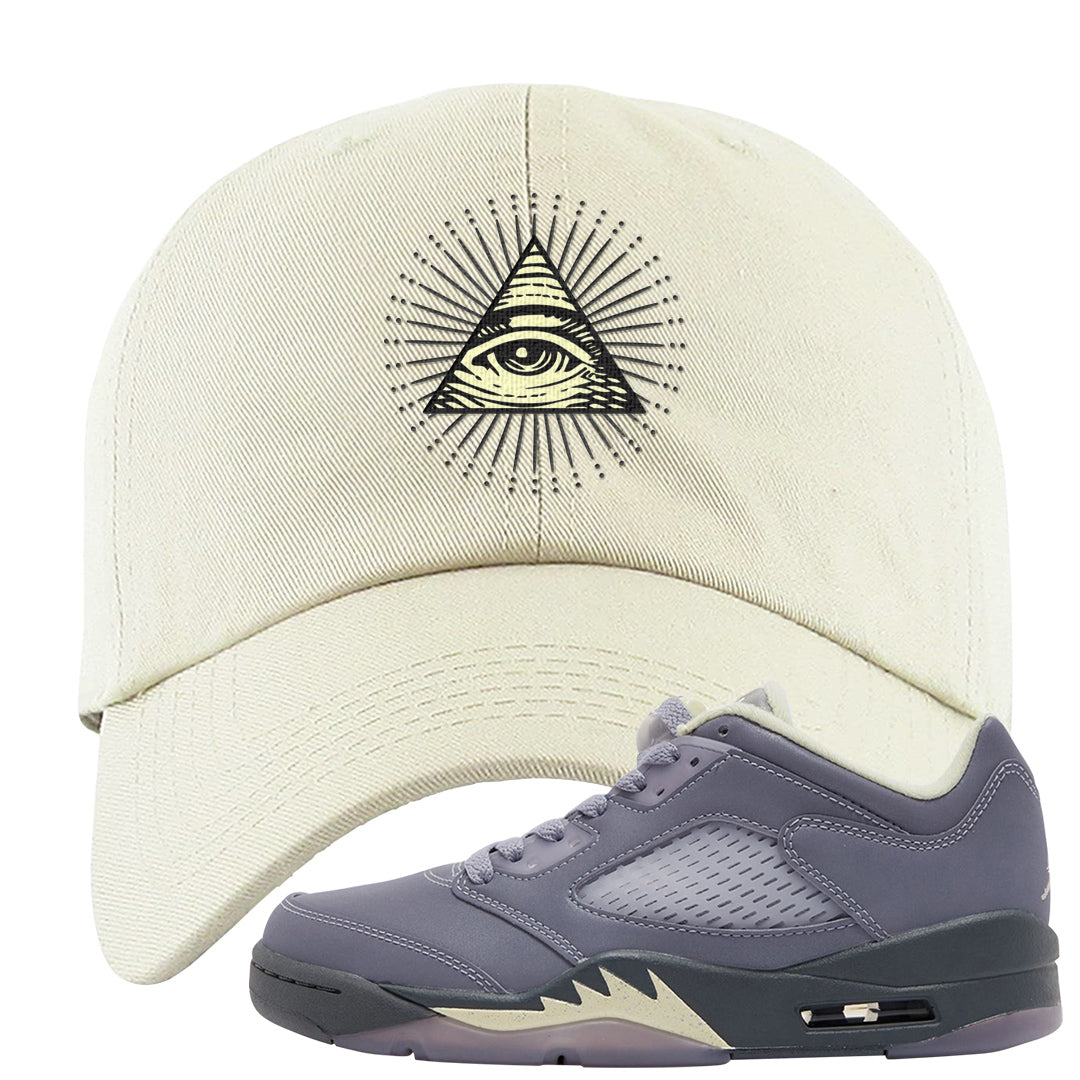 Indigo Haze 5s Dad Hat | All Seeing Eye, White