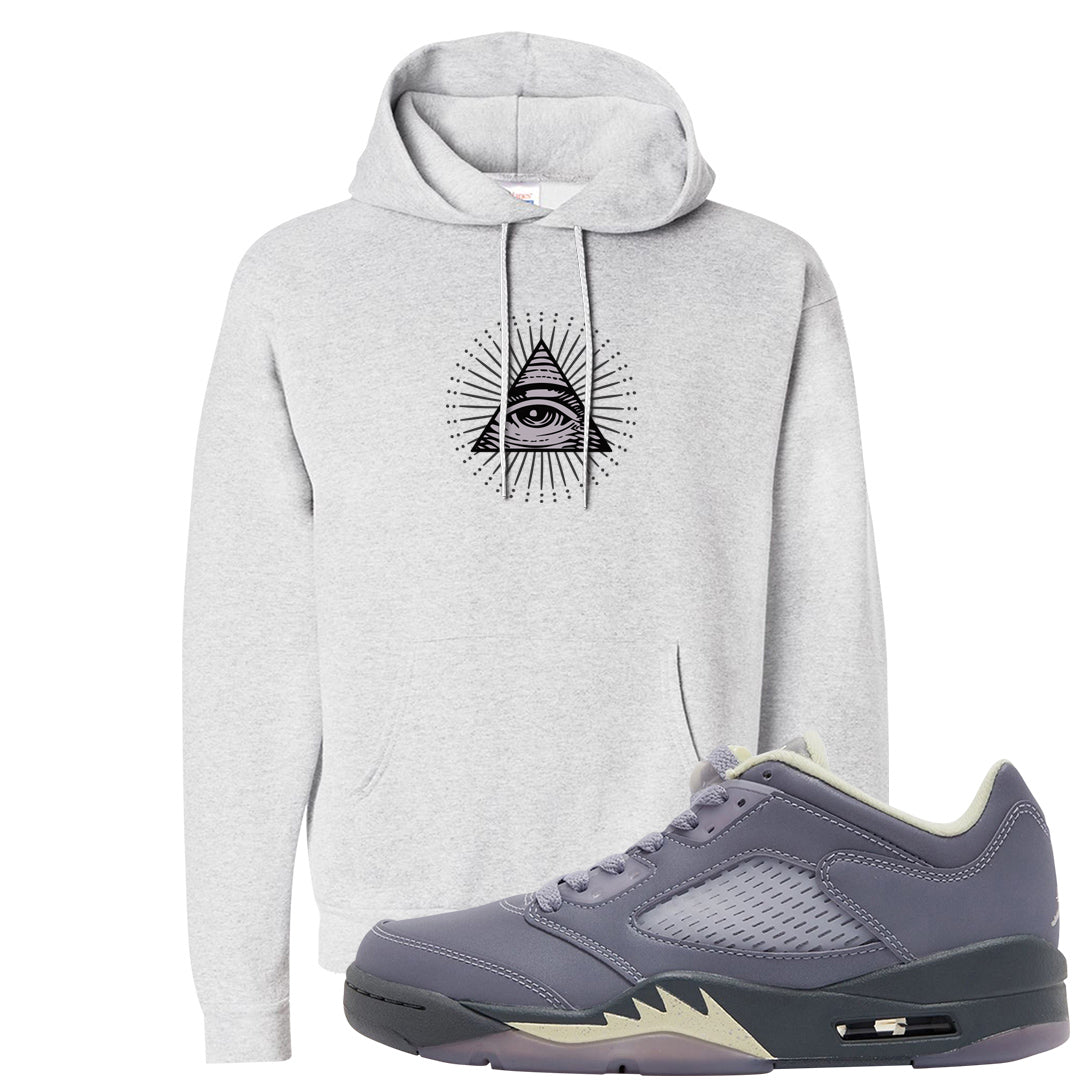 Indigo Haze 5s Hoodie | All Seeing Eye, Ash