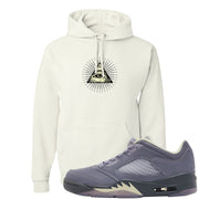 Indigo Haze 5s Hoodie | All Seeing Eye, White