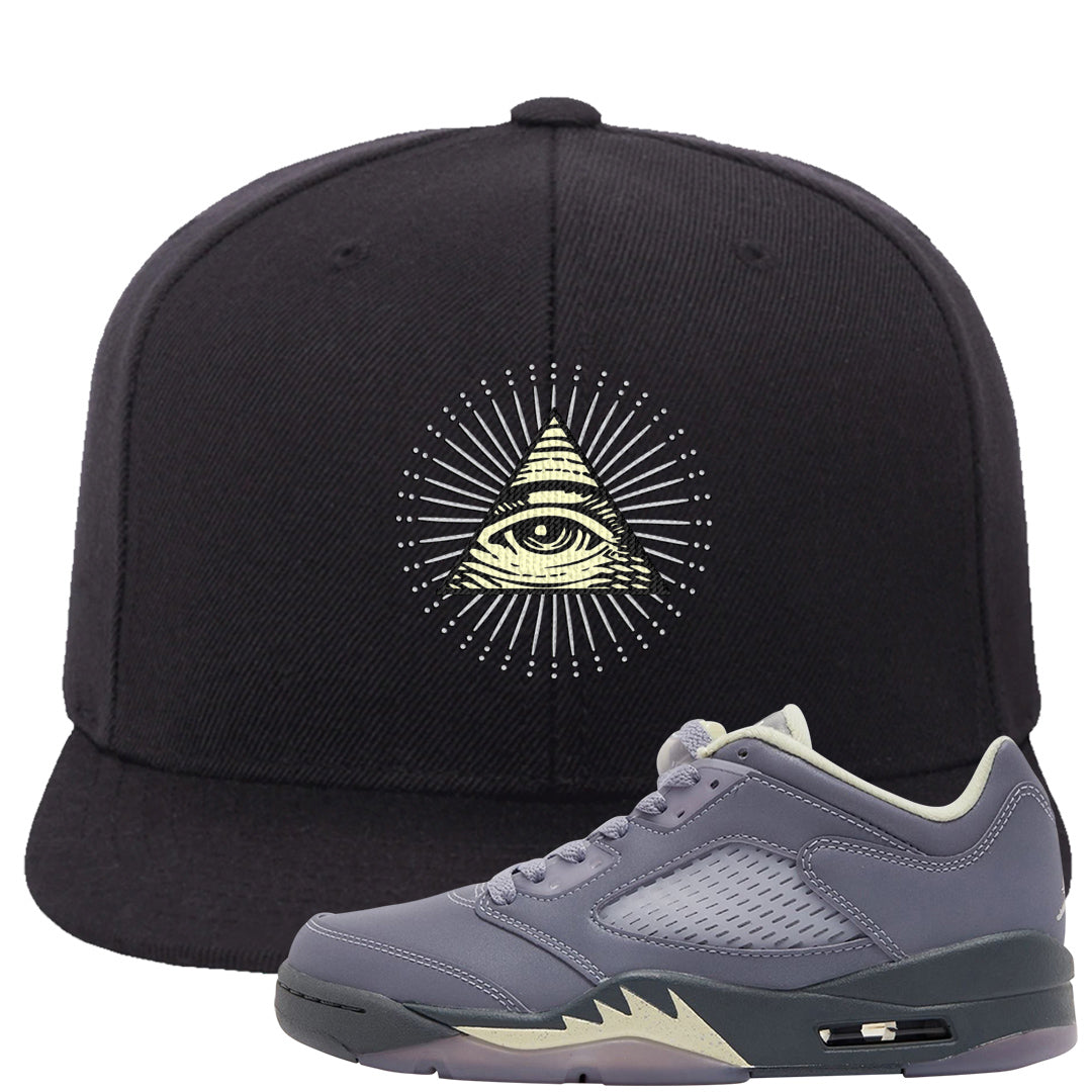 Indigo Haze 5s Snapback Hat | All Seeing Eye, Black