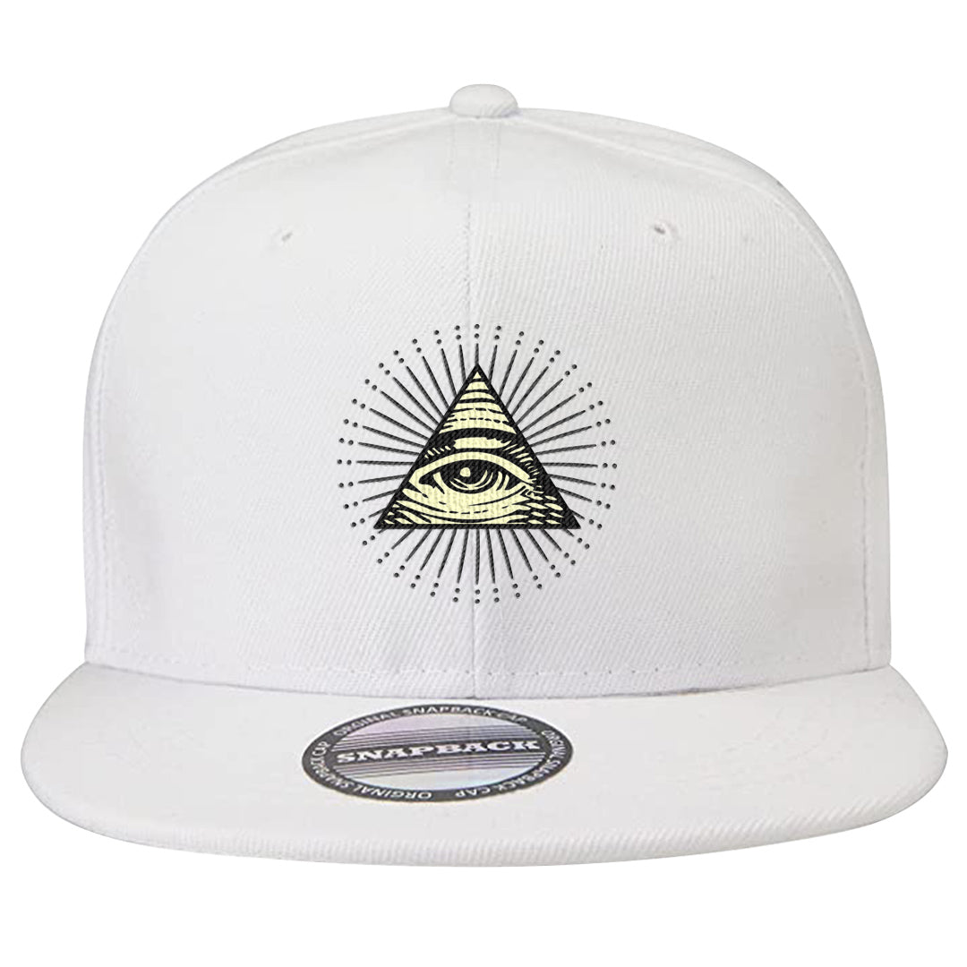 Indigo Haze 5s Snapback Hat | All Seeing Eye, White