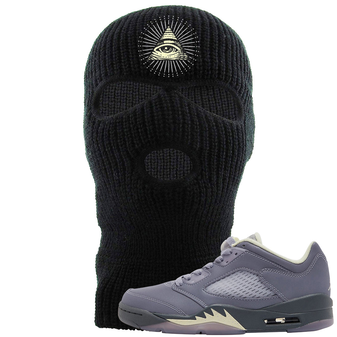 Indigo Haze 5s Ski Mask | All Seeing Eye, Black