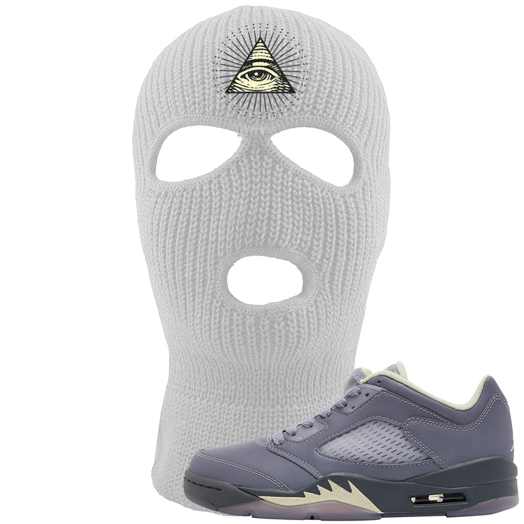 Indigo Haze 5s Ski Mask | All Seeing Eye, White