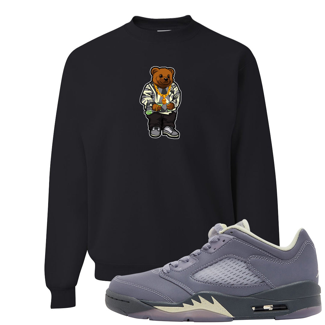 Indigo Haze 5s Crewneck Sweatshirt | Sweater Bear, Black