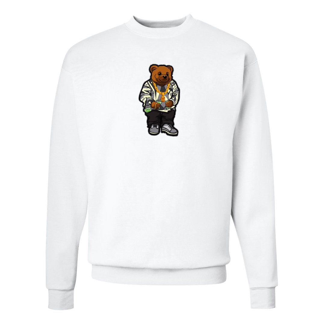 Indigo Haze 5s Crewneck Sweatshirt | Sweater Bear, White