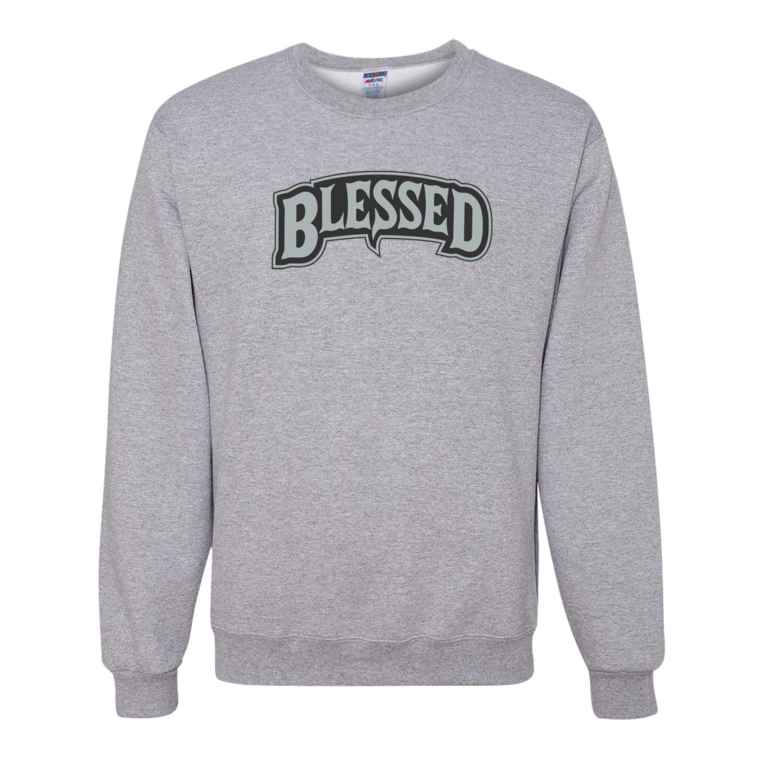 Indigo Haze 5s Crewneck Sweatshirt | Blessed Arch, Ash