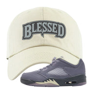 Indigo Haze 5s Dad Hat | Blessed Arch, White