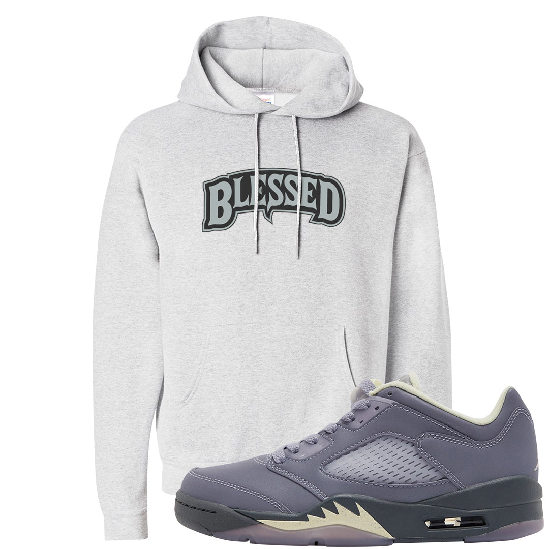 Indigo Haze 5s Hoodie | Blessed Arch, Ash