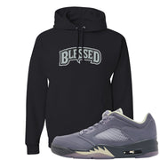 Indigo Haze 5s Hoodie | Blessed Arch, Black