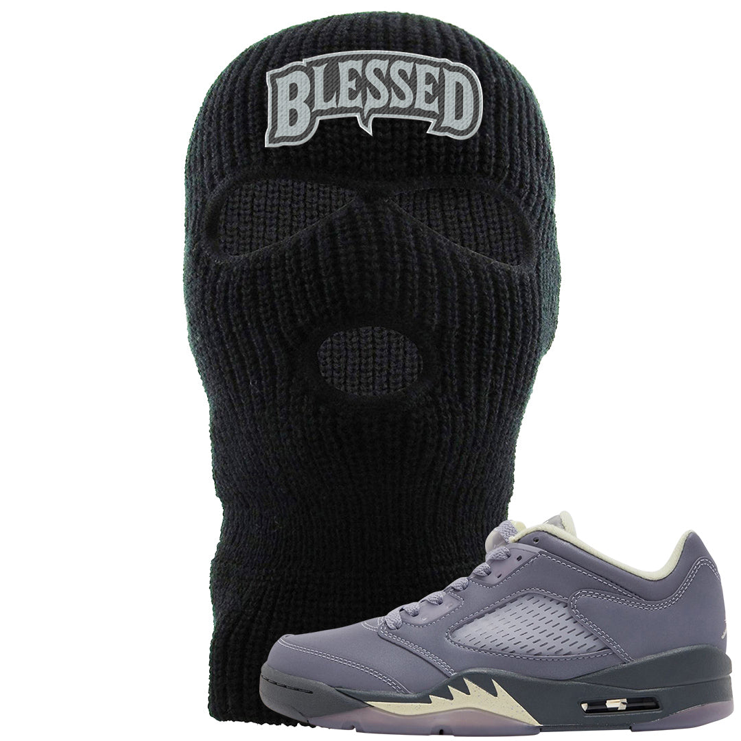 Indigo Haze 5s Ski Mask | Blessed Arch, Black