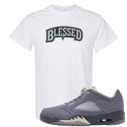 Indigo Haze 5s T Shirt | Blessed Arch, White