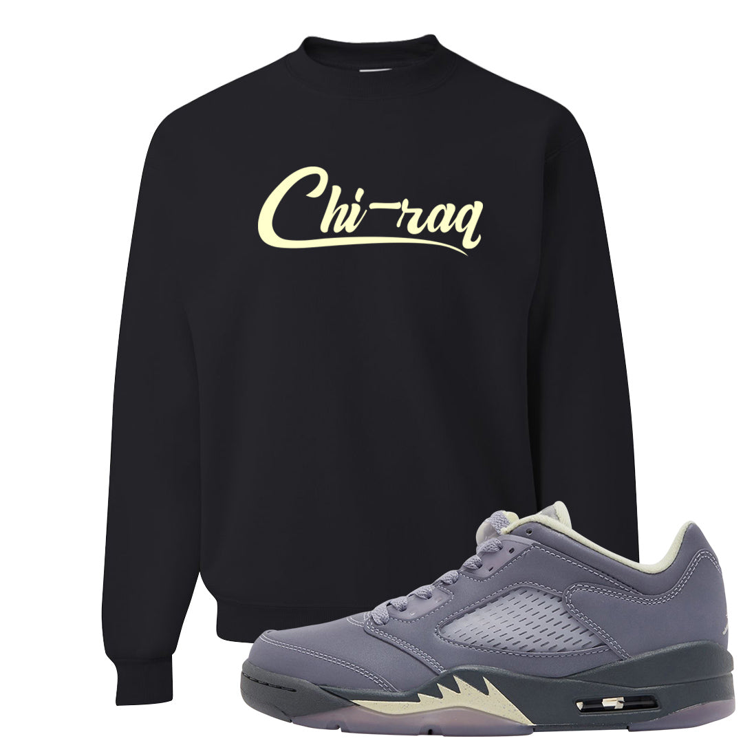 Indigo Haze 5s Crewneck Sweatshirt | Chiraq, Black