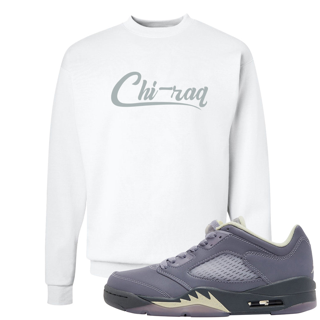 Indigo Haze 5s Crewneck Sweatshirt | Chiraq, White