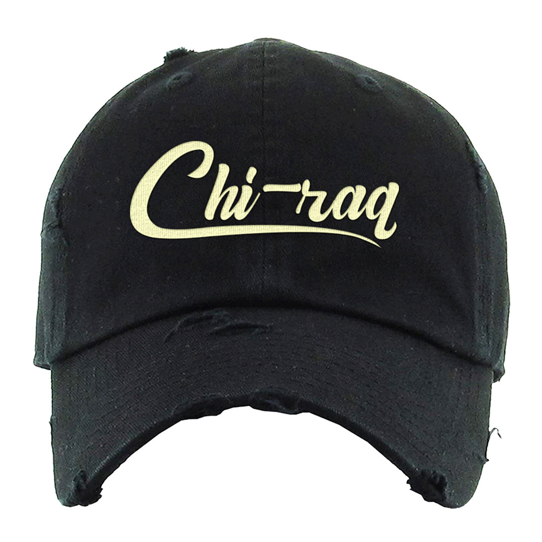 Indigo Haze 5s Distressed Dad Hat | Chiraq, Black