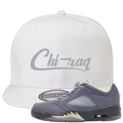 Indigo Haze 5s Snapback Hat | Chiraq, White