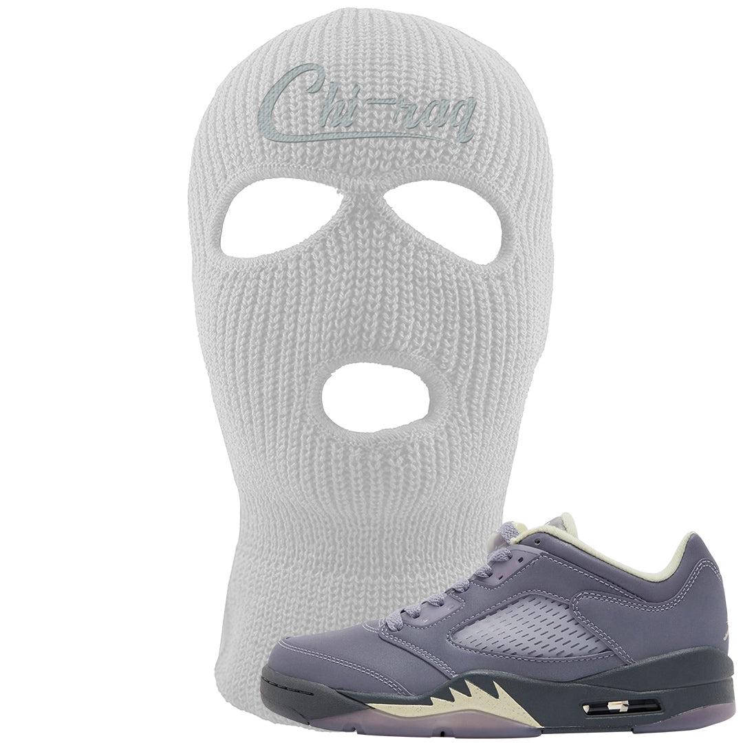 Indigo Haze 5s Ski Mask | Chiraq, White