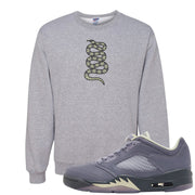 Indigo Haze 5s Crewneck Sweatshirt | Coiled Snake, Ash