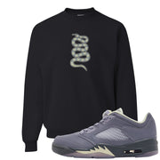 Indigo Haze 5s Crewneck Sweatshirt | Coiled Snake, Black