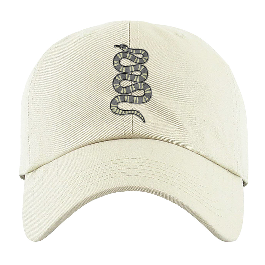 Indigo Haze 5s Dad Hat | Coiled Snake, White