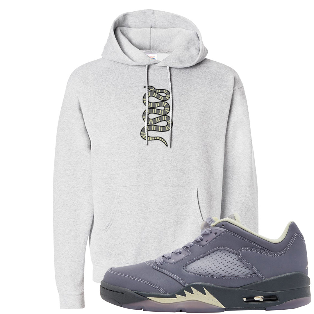 Indigo Haze 5s Hoodie | Coiled Snake, Ash