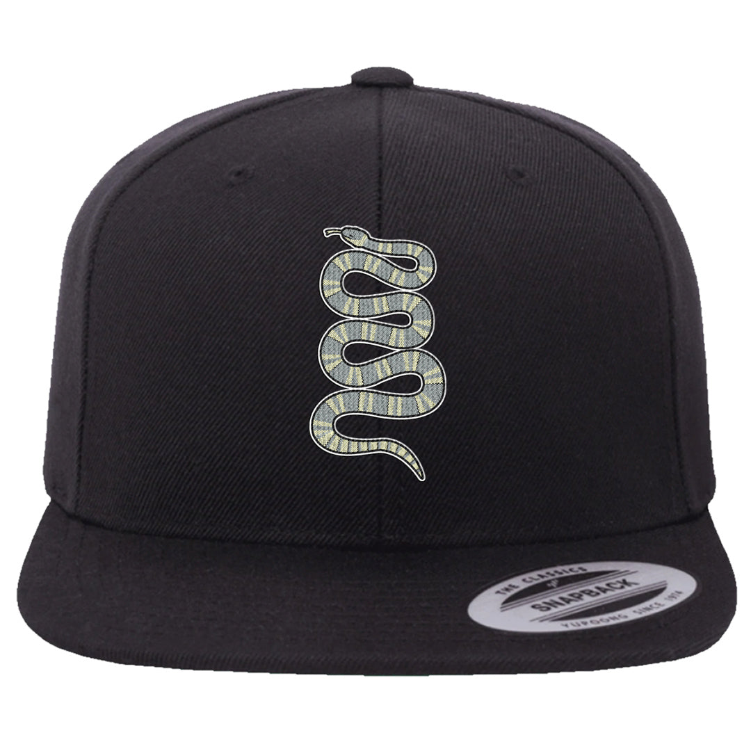 Indigo Haze 5s Snapback Hat | Coiled Snake, Black