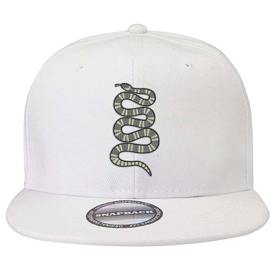 Indigo Haze 5s Snapback Hat | Coiled Snake, White