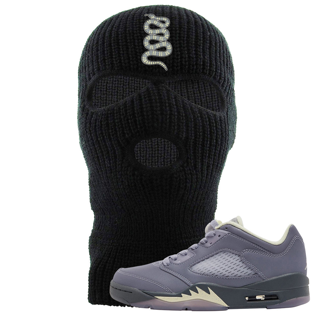 Indigo Haze 5s Ski Mask | Coiled Snake, Black