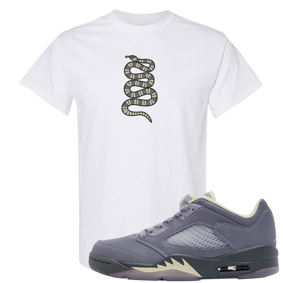 Indigo Haze 5s T Shirt | Coiled Snake, White