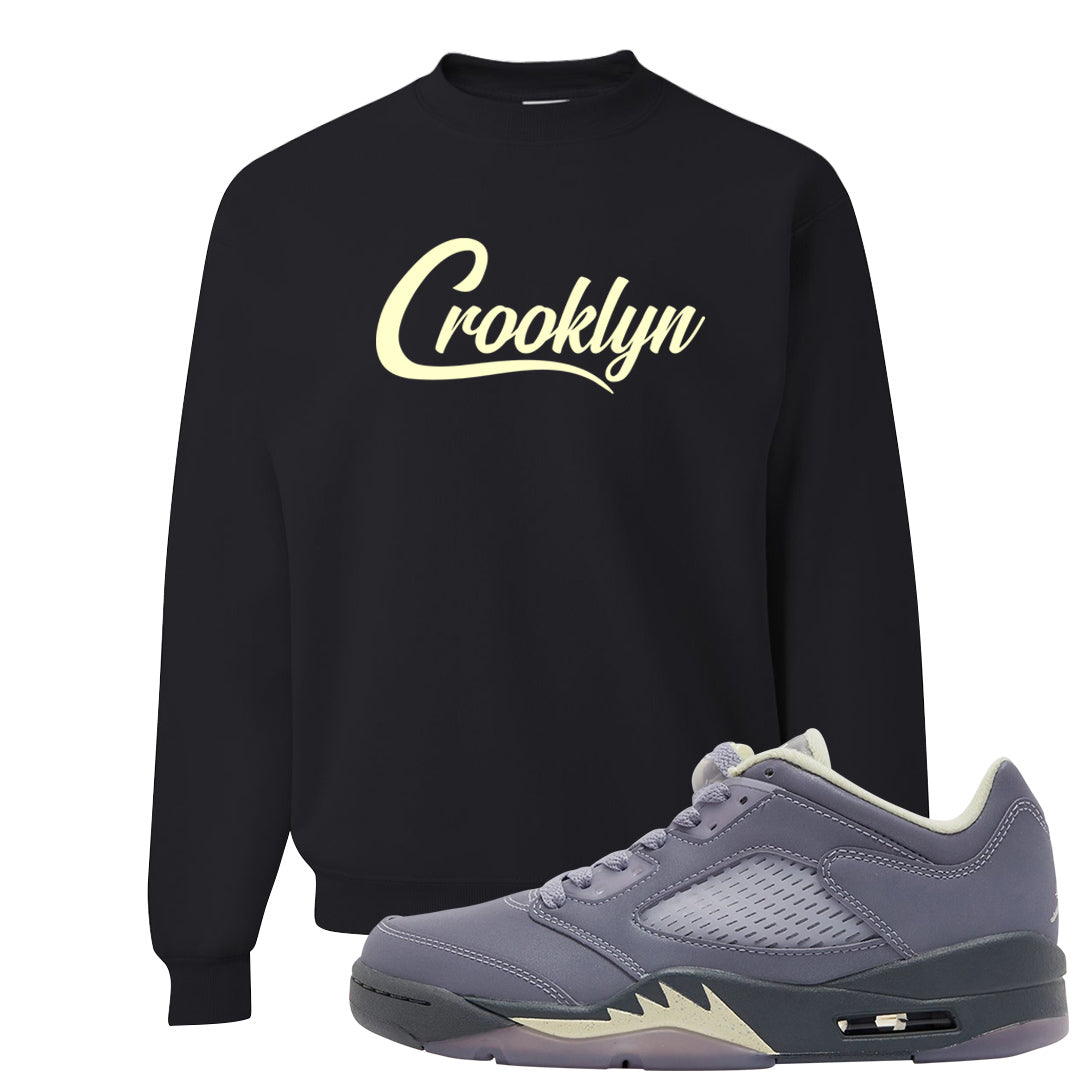 Indigo Haze 5s Crewneck Sweatshirt | Crooklyn, Black