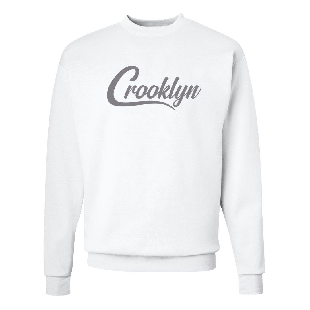 Indigo Haze 5s Crewneck Sweatshirt | Crooklyn, White