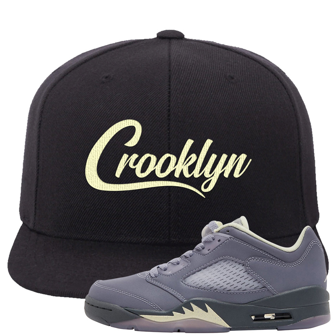 Indigo Haze 5s Snapback Hat | Crooklyn, Black