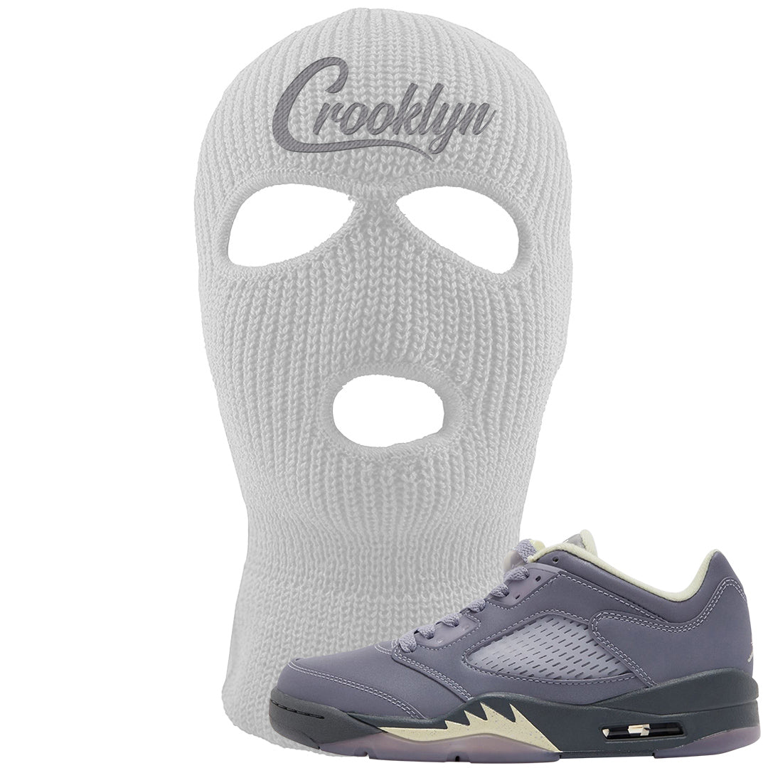 Indigo Haze 5s Ski Mask | Crooklyn, White