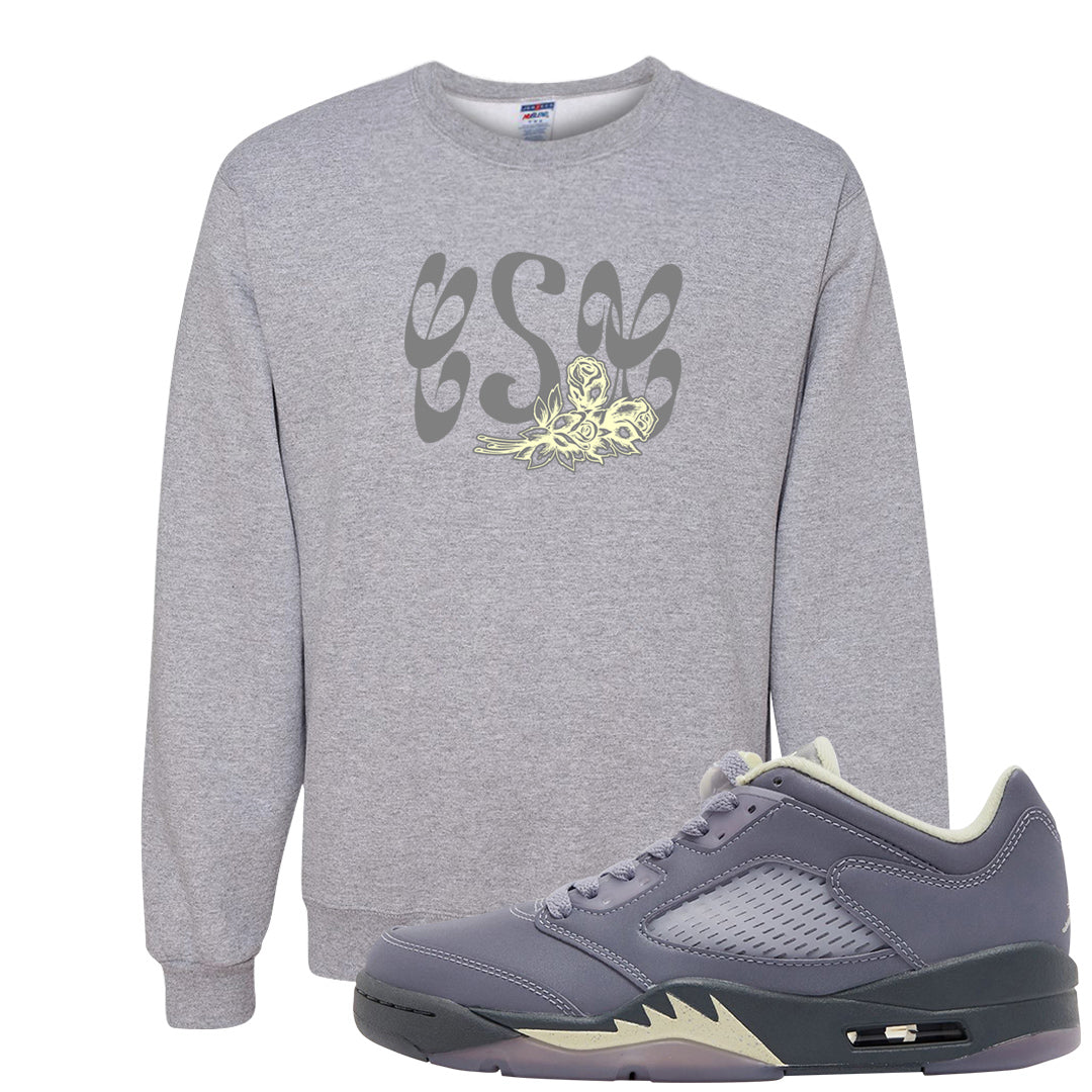 Indigo Haze 5s Crewneck Sweatshirt | Certified Sneakerhead, Ash